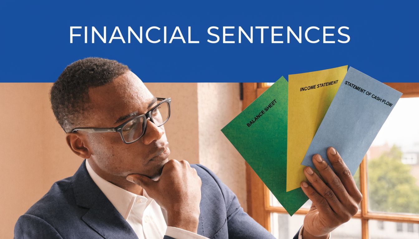 A professional man holding financial documents labeled Balance Sheet, Income Statement, and Statement of Cash Flow.