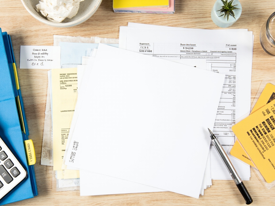 Organized bank statements and financial documents needed to start a bookkeeping catch-up