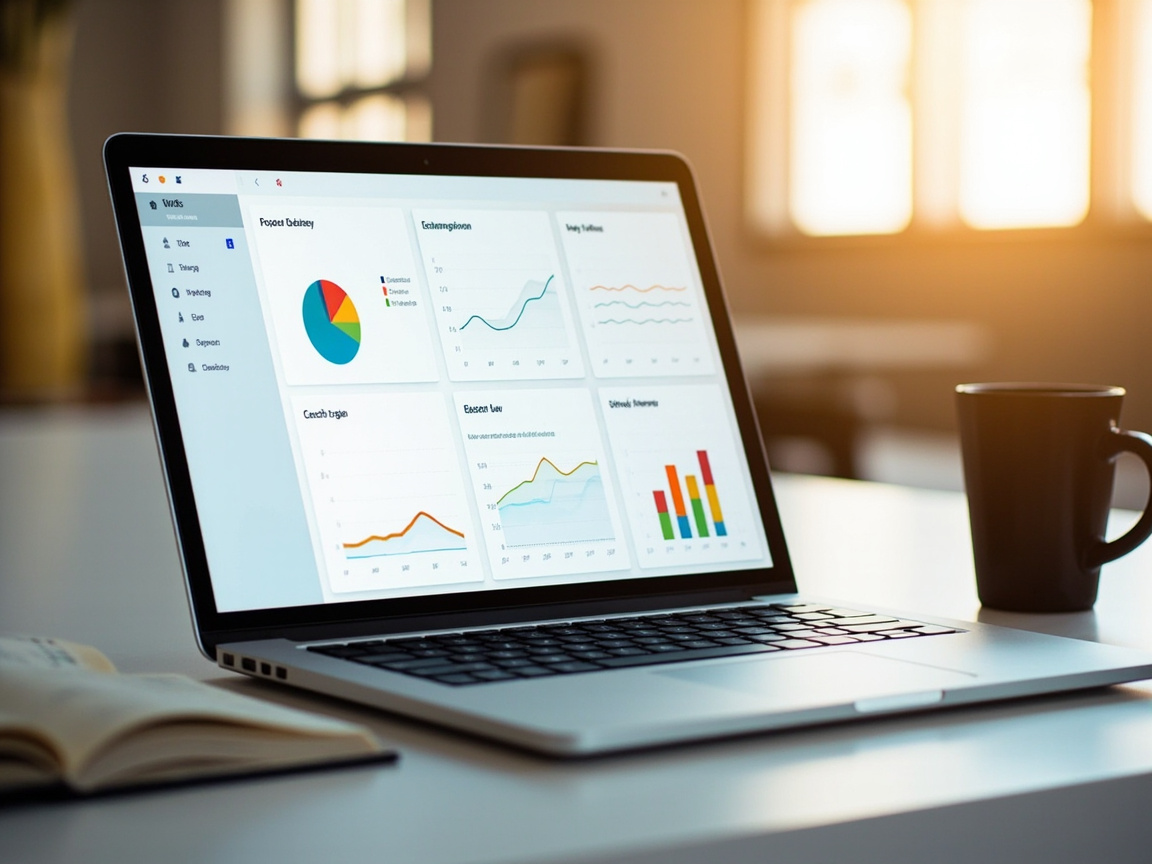 CFO intelligence dashboard showing financial KPIs and trend analysis on a laptop screen