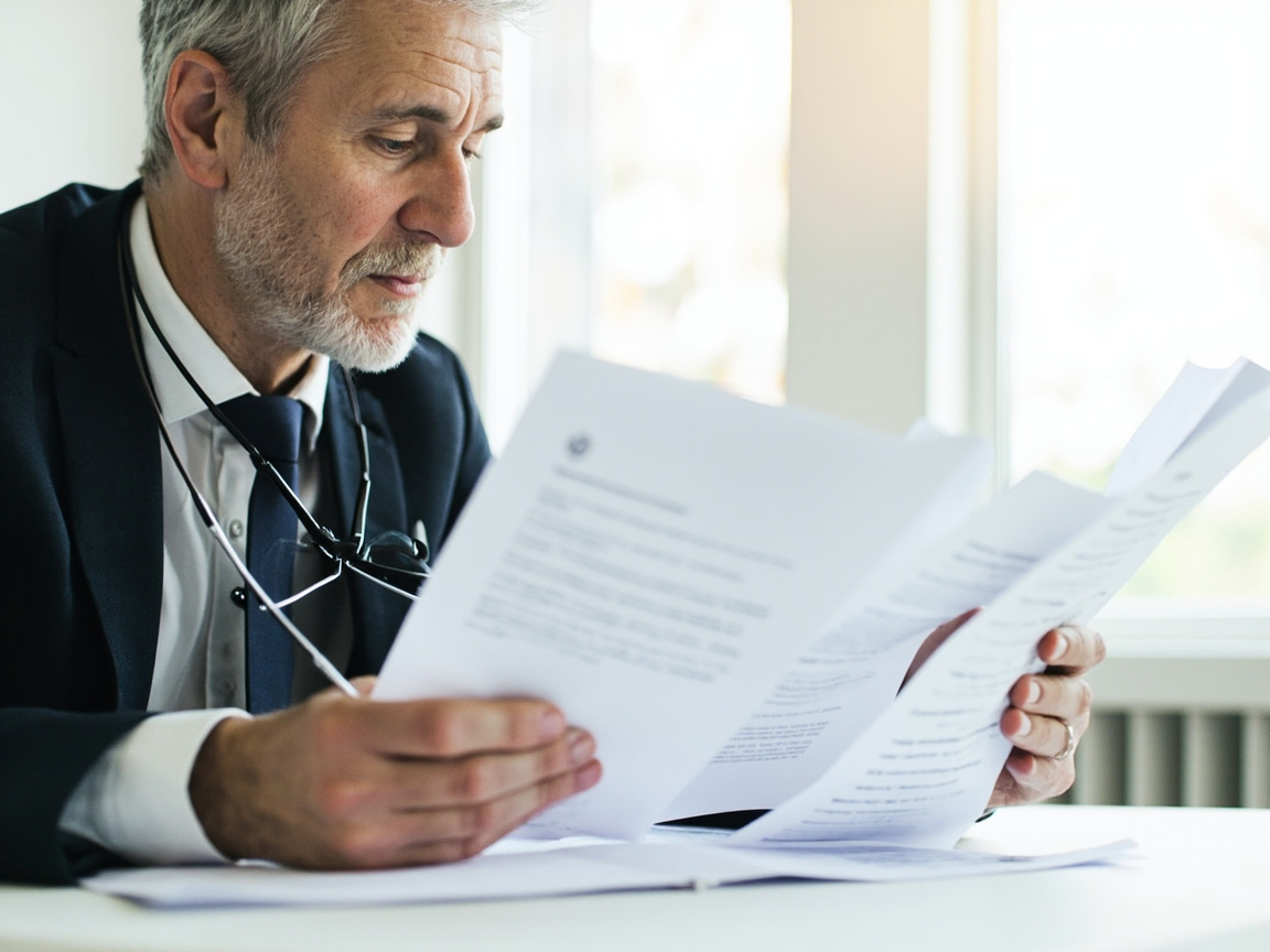 Person comparing fiduciary vs suitability standard advisor documents at a home office desk