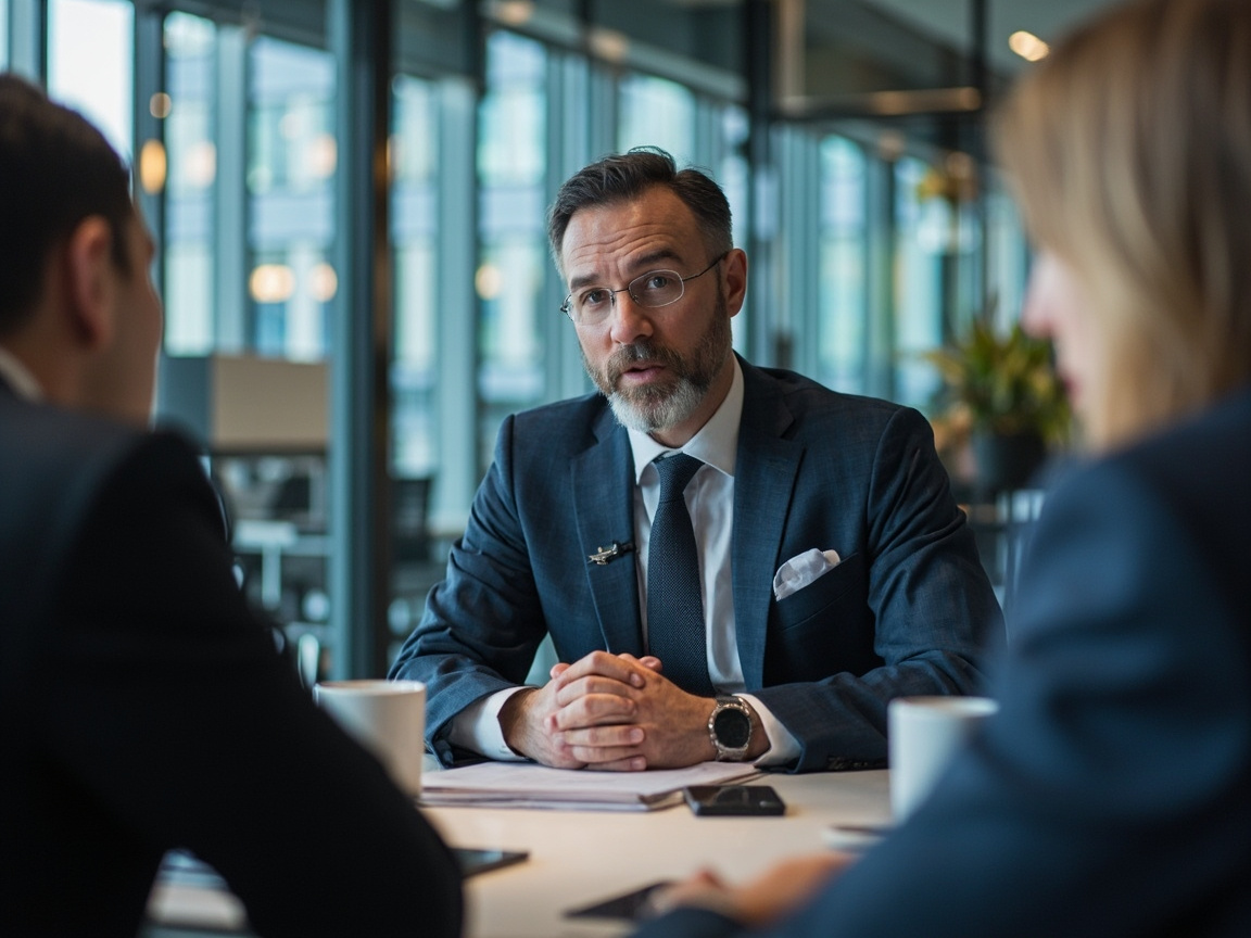 Fractional CFO delivering executive reporting and financial intelligence in a business strategy meeting