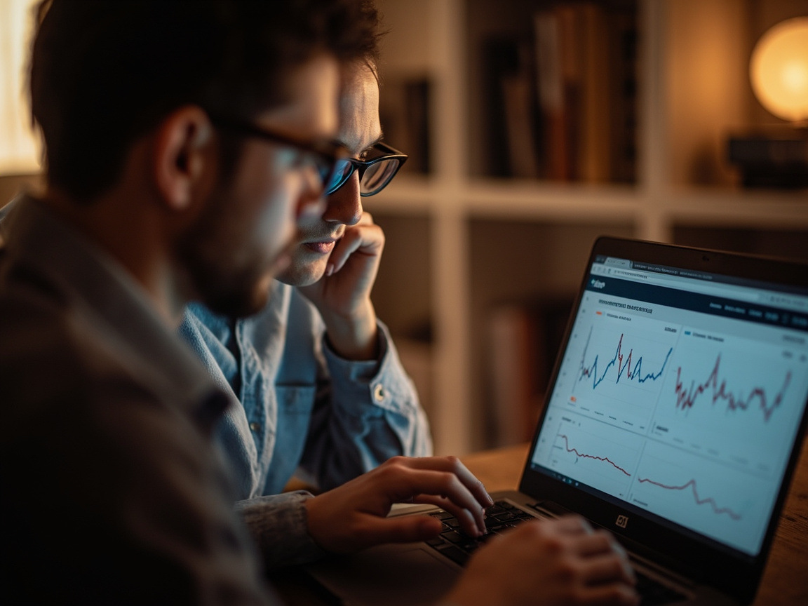 Couple reviewing long-term investment portfolio together as part of a family generational wealth strategy