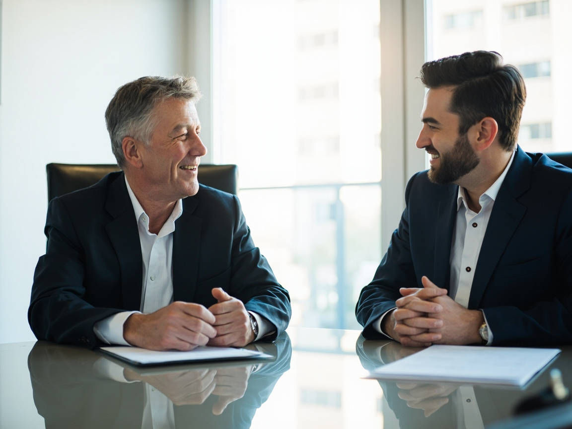Small business owner meeting with an outsourced payroll support professional to review compliance strategy