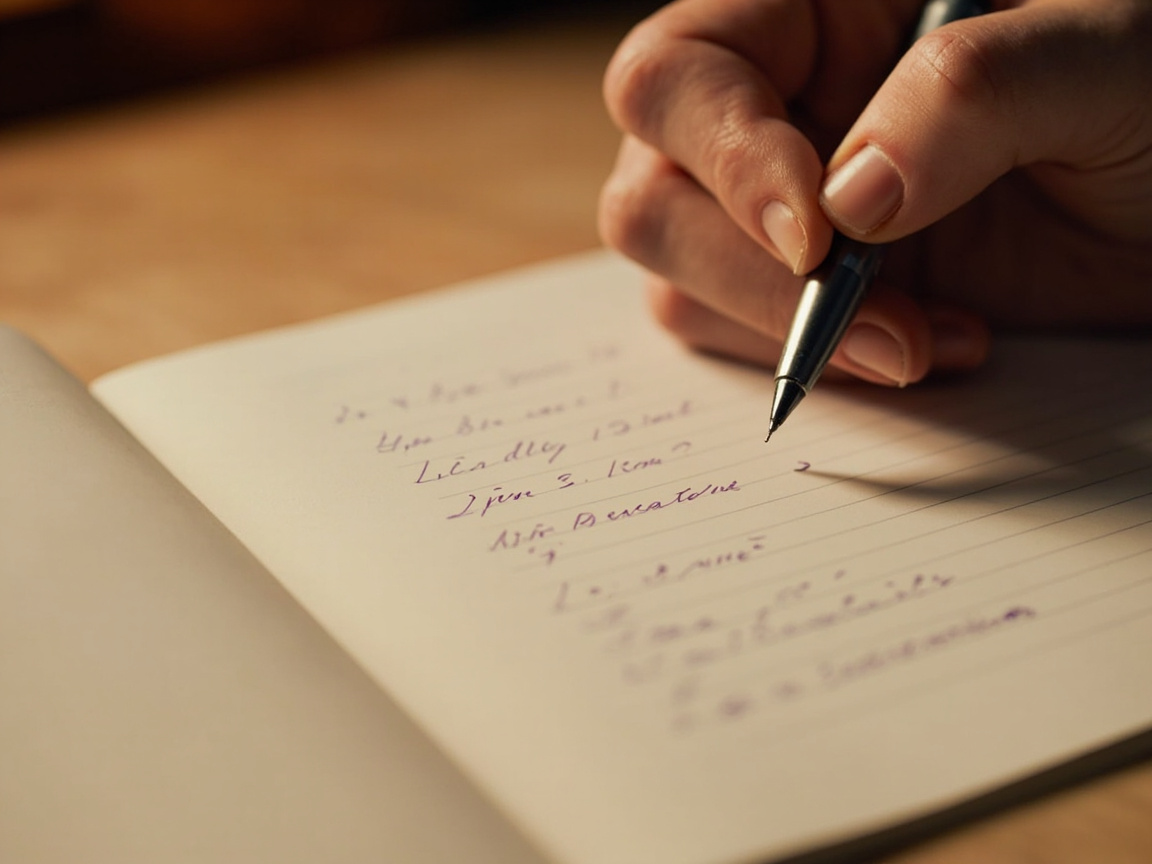 Person writing down questions to ask a financial advisor before a meeting