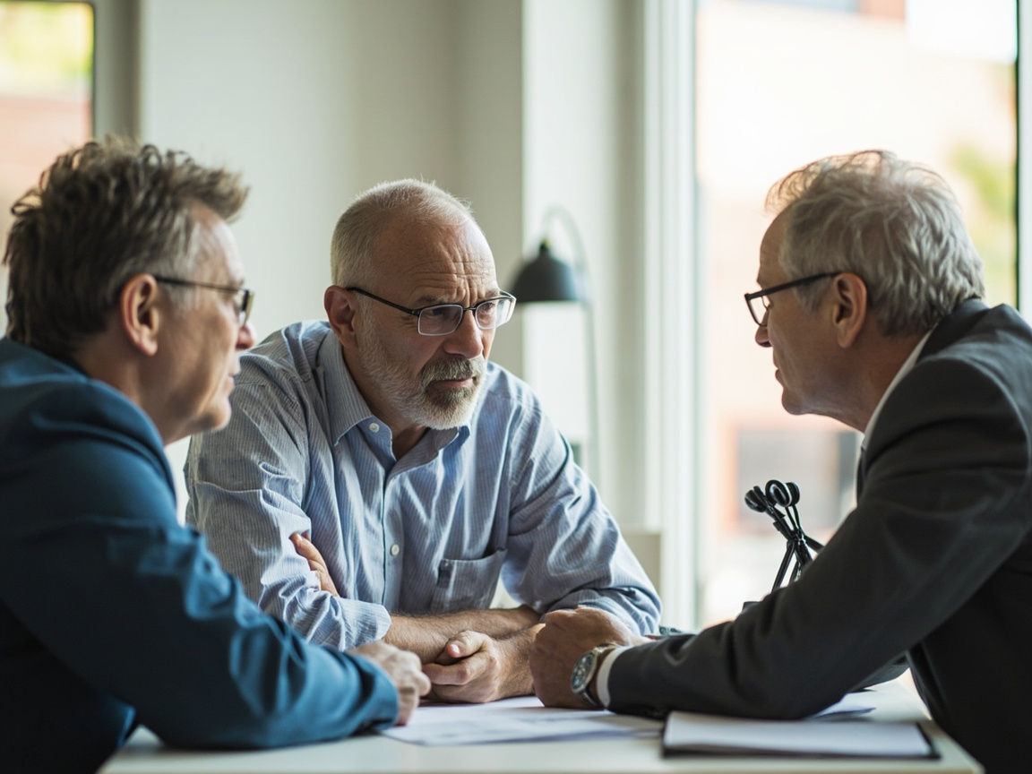 Financial advisor meeting with couple in their 50s to discuss retirement income planning strategies