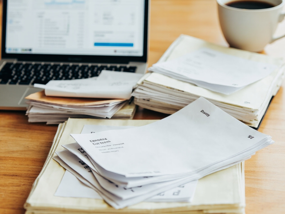 Organized business expense receipts and spreadsheet supporting small business tax deduction tracking