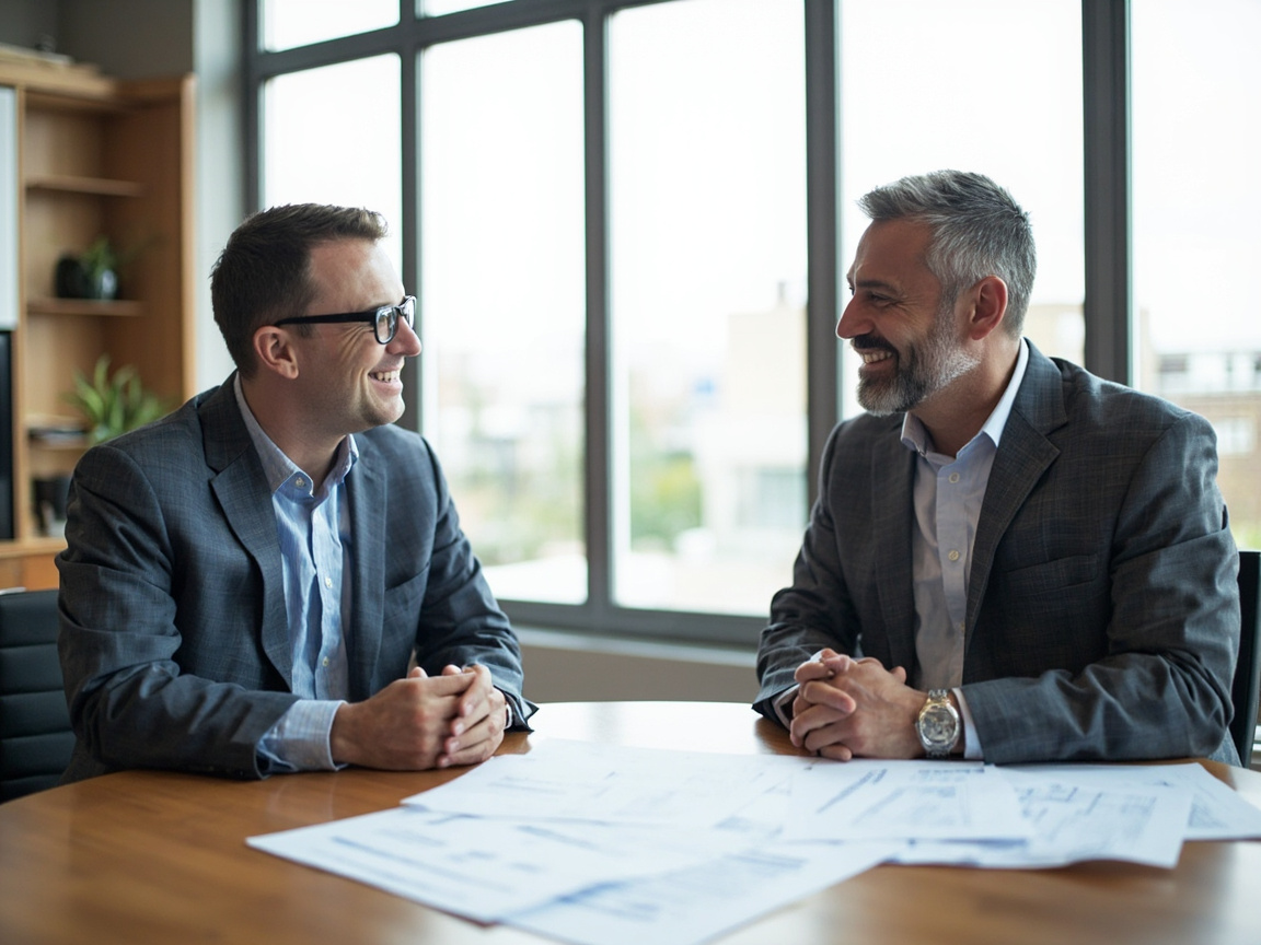 Financial advisor meeting with a small business owner to discuss tax planning strategies