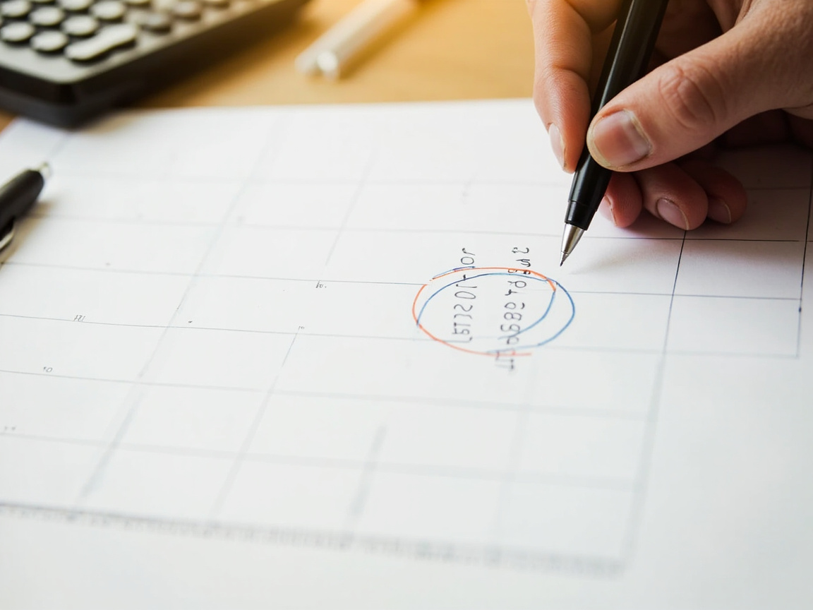 Calendar marking quarterly estimated tax payment deadlines for small business owners